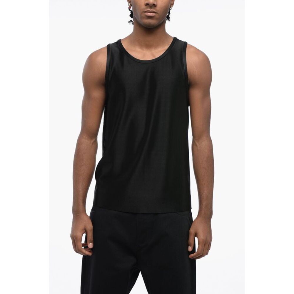 Stretch Viscose Crewneck Tank Top